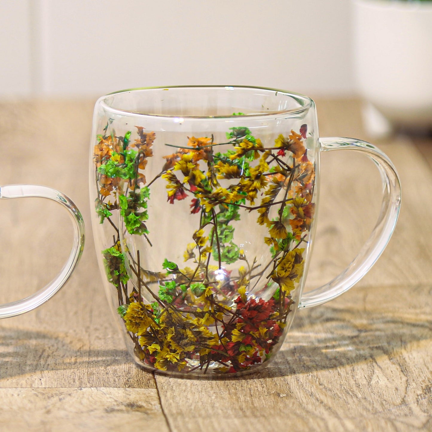 Double glass 350 ml Floral Mug - Fall Forest scheme - A&Z Center