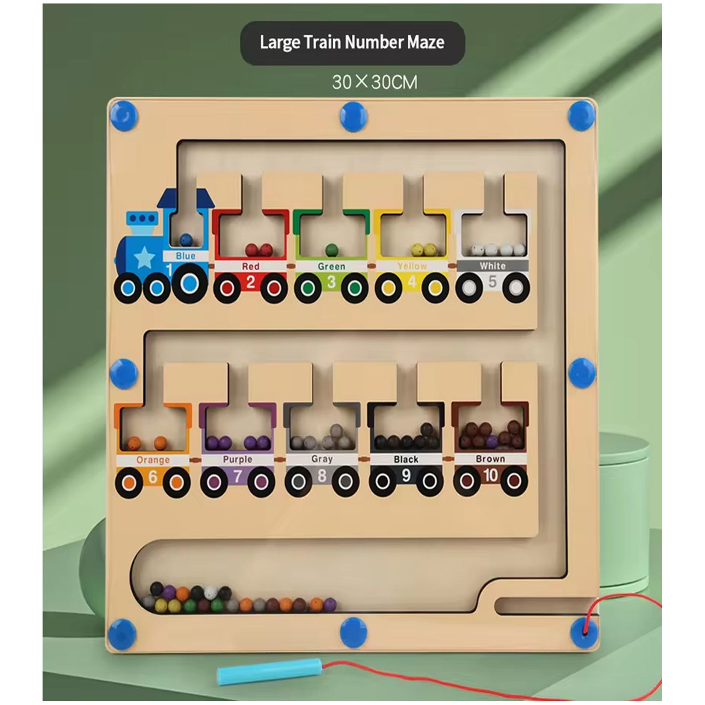 Magnetic Maze - wooden toy - color classification - numbering skills - A&Z Center