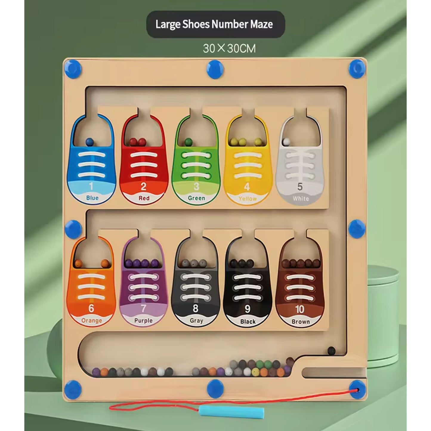 Magnetic Maze - wooden toy - color classification - numbering skills - A&Z Center