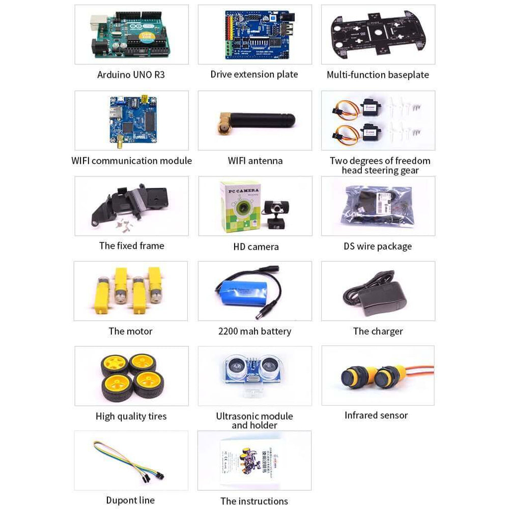 طقم سيارة الروبوت DS مع مجموعات تطوير الروبوت الذكي القابل للبرمجة Arduino UNO R3