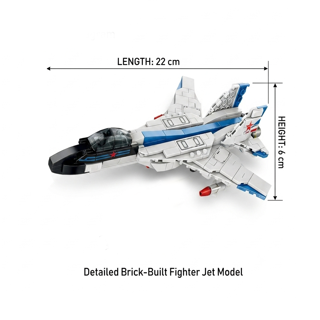 Jet plane fighter 360+ pieces building blocks