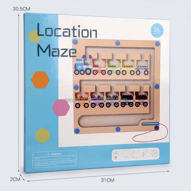 Magnetic Maze - wooden toy - color classification - numbering skills - A&Z Center