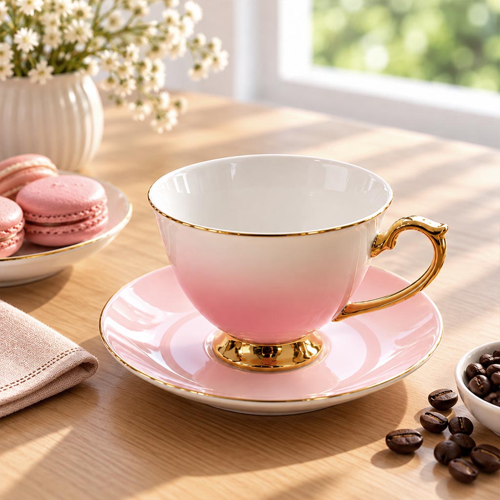 Pink & Gold Coffee Set P11