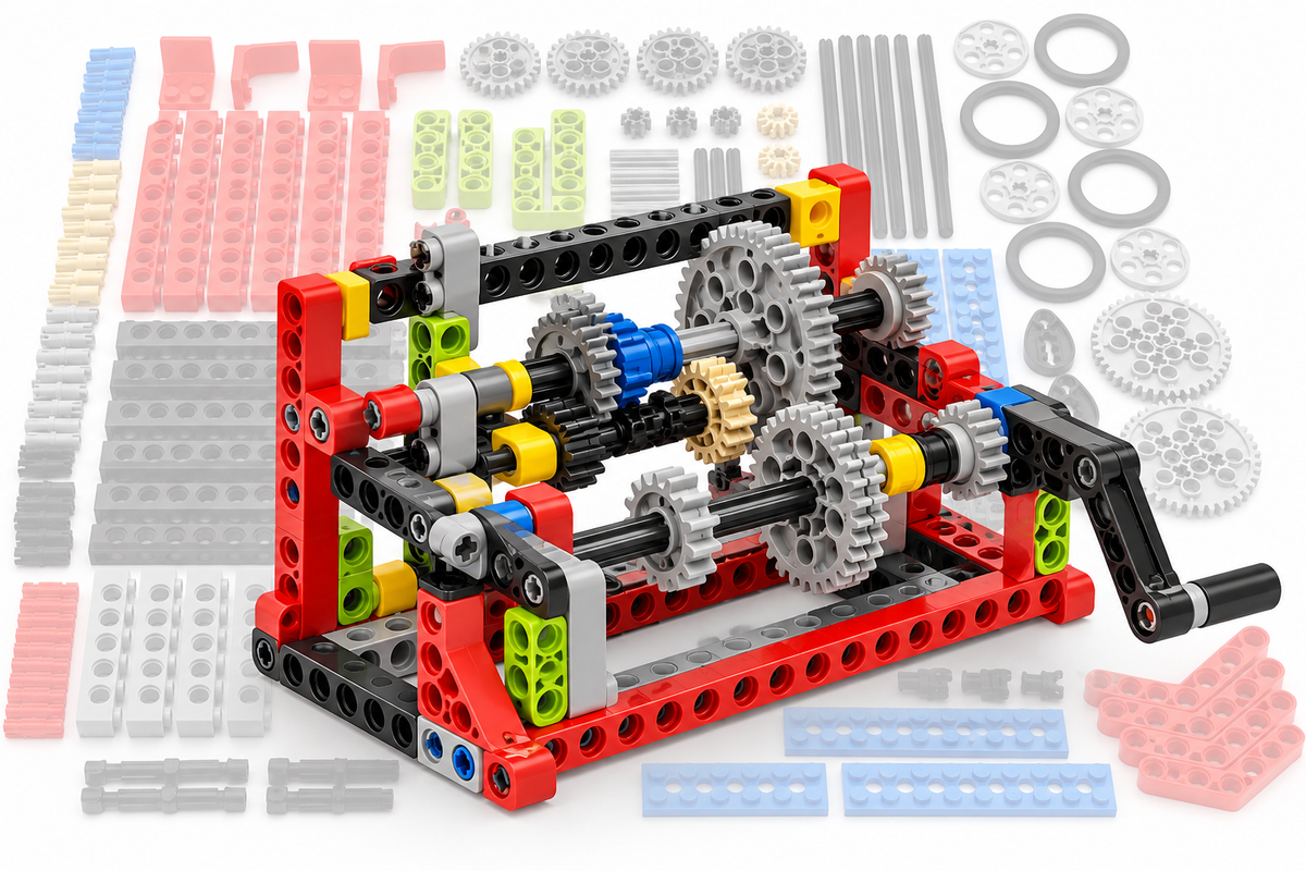 182-piece Technic-style mechanical construction kit
