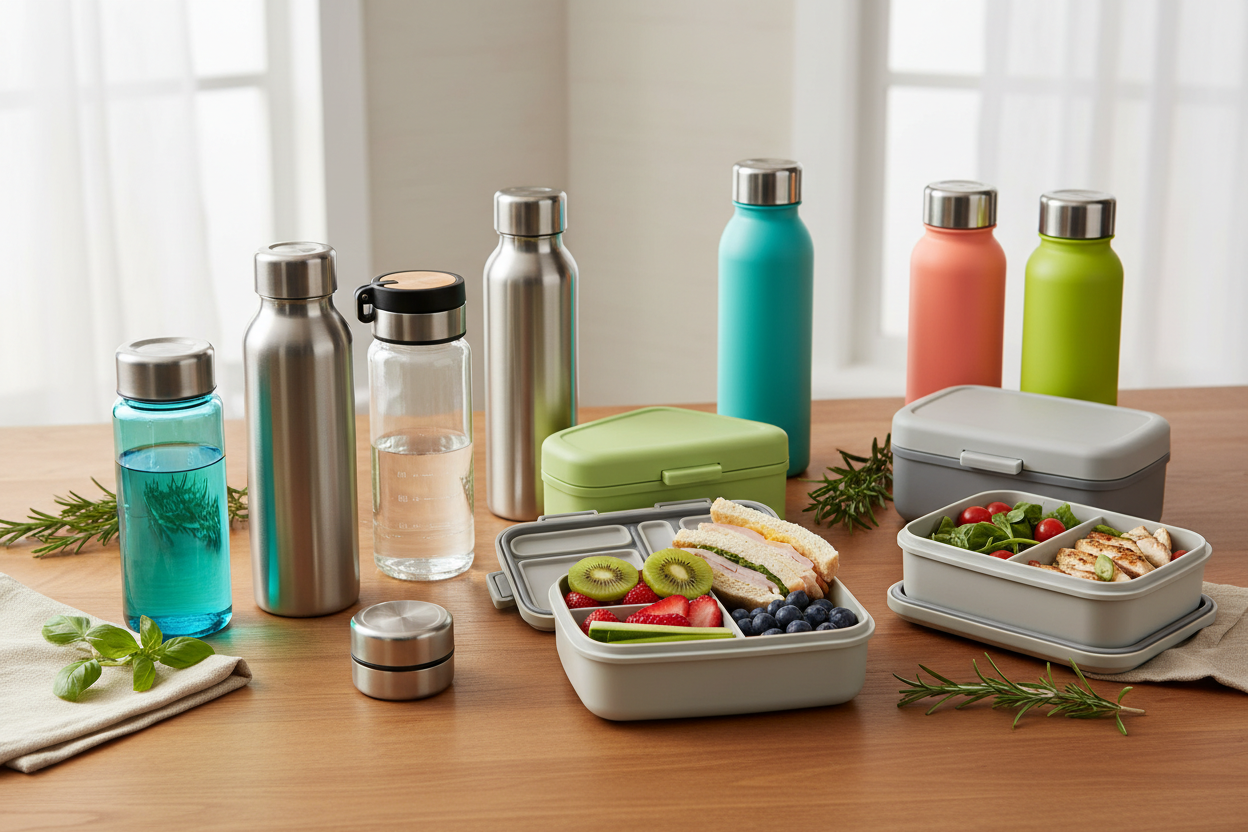 Lunch boxes and Bottles