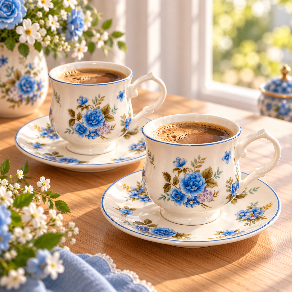Coffee Set Blue flower B
