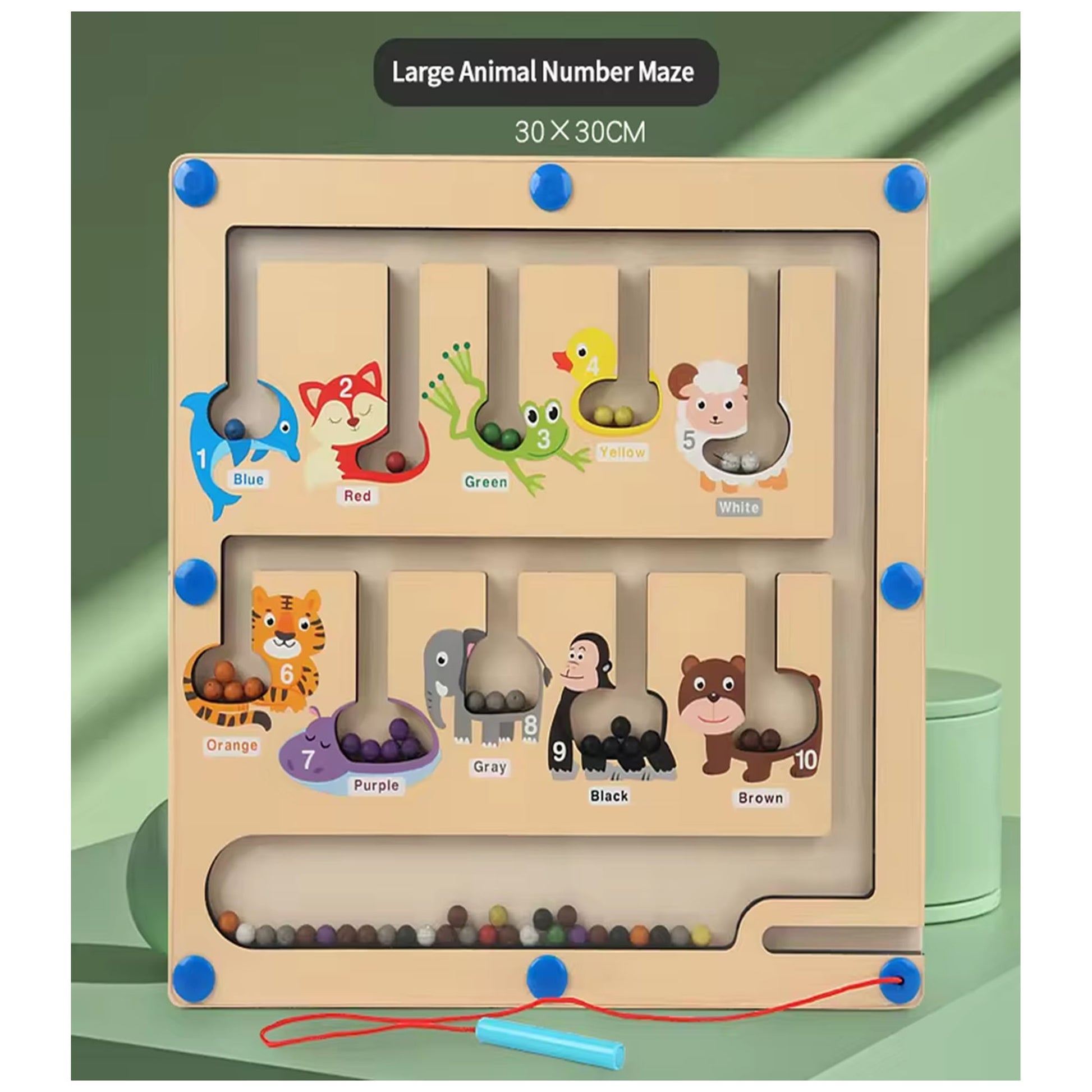 Magnetic Maze - wooden toy - color classification - numbering skills - A&Z Center