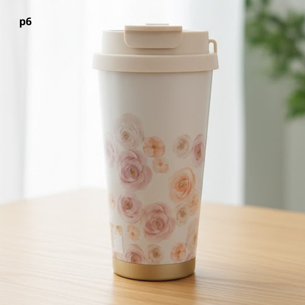 Travel mug double head floral design P6 - 550 ml