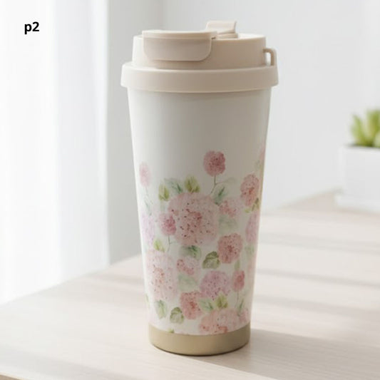 Travel mug double head floral design P2 - 550 ml