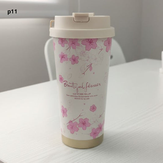 Travel mug double head floral design P11 - 550 ml