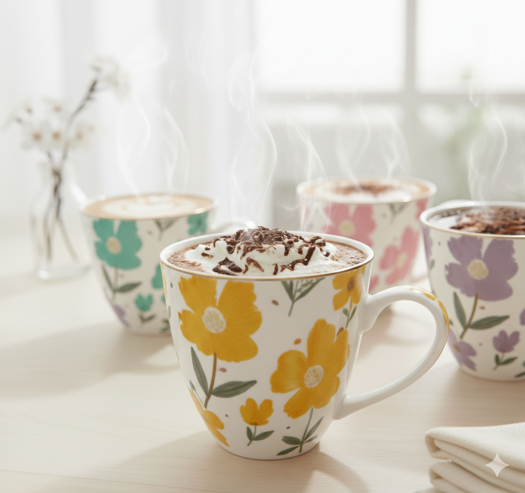 Ceramic Mug Floral P2 - 360 ml