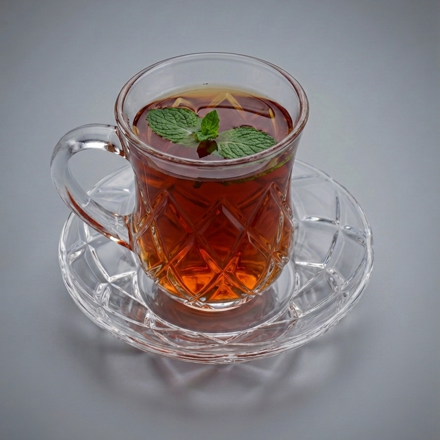 Glass tea cup and saucer 105ml , 12 pc set