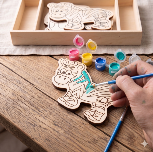 Coloring wood figures