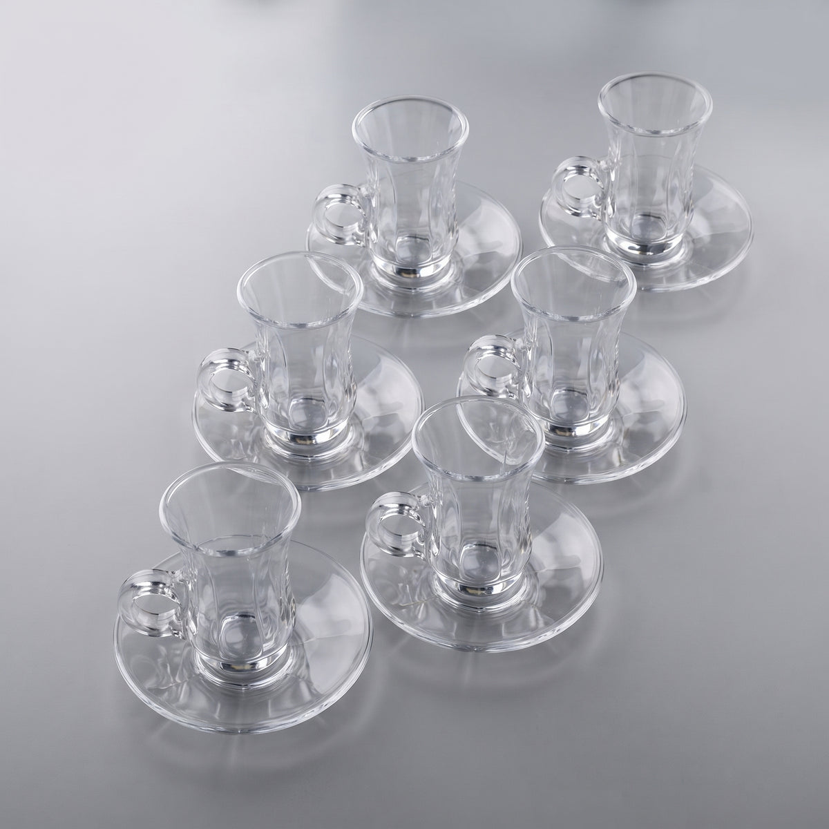 Glass tea and saucer, 12 pcs set P2