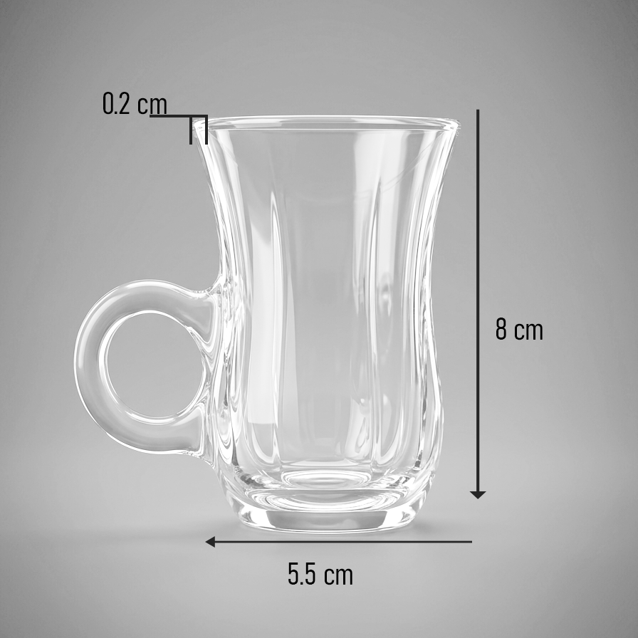 Glass tea and saucer, 12 pcs set P2