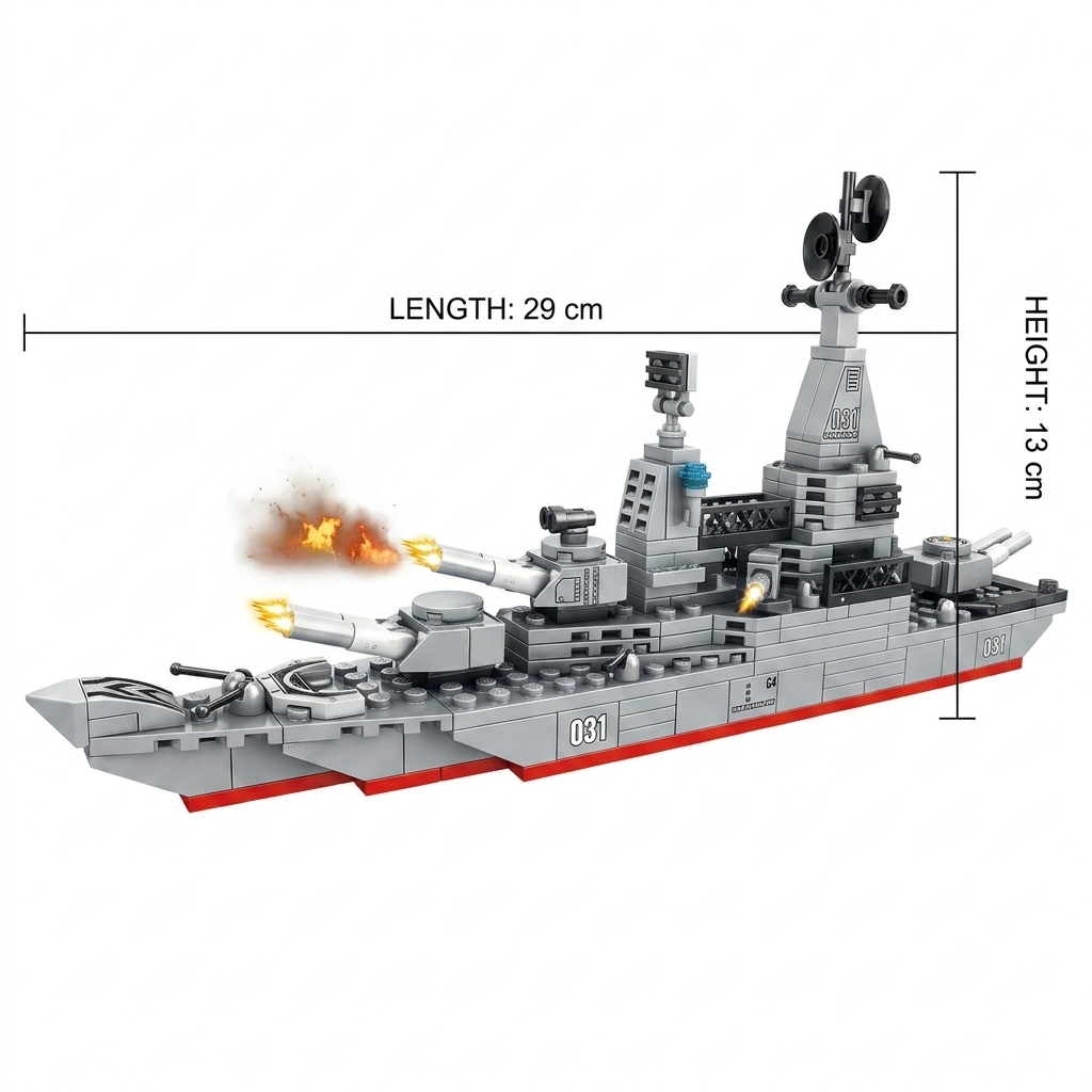 Destroyer battle ship 360+ pieces building blocks