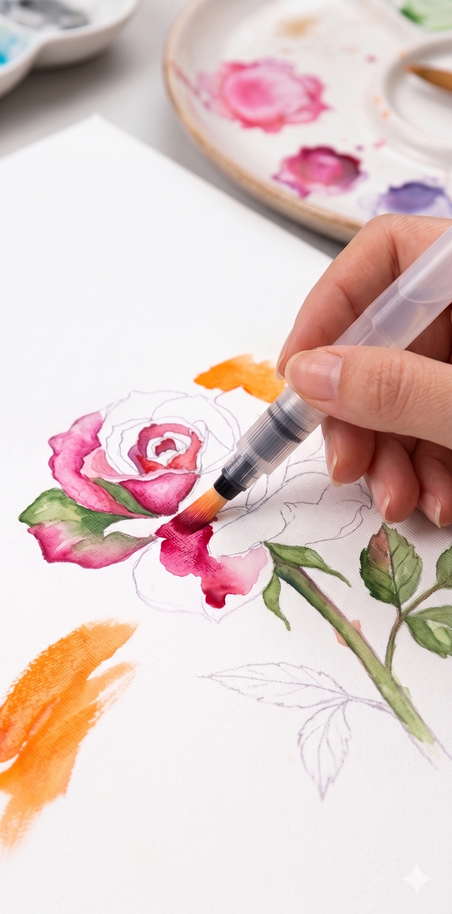 Brush Water Coloring