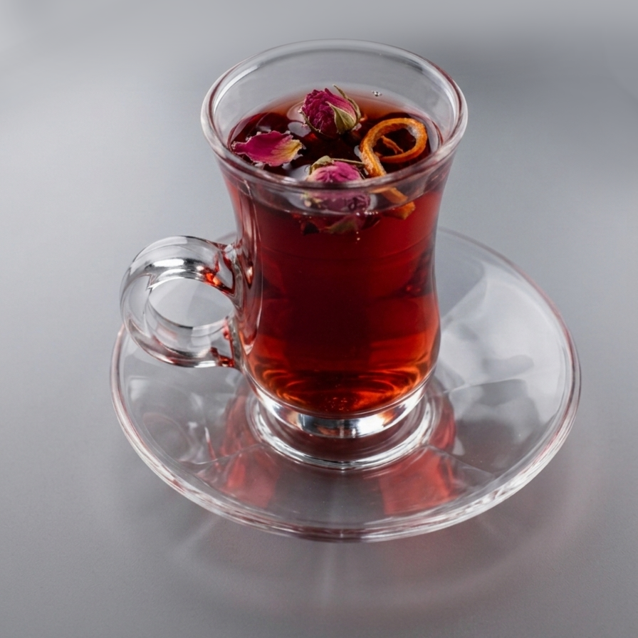 Glass tea and saucer, 12 pcs set P2