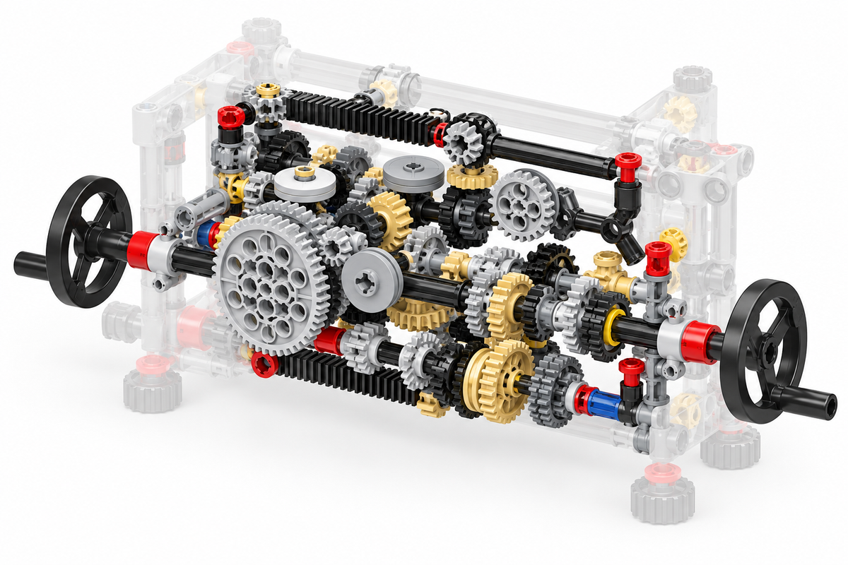 116 piece mechanical gear and shaft kit