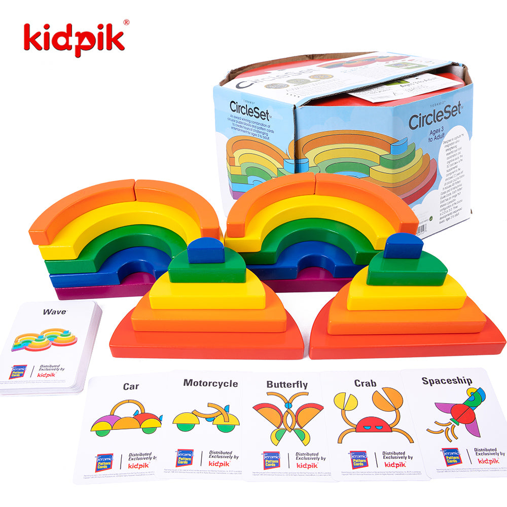 Colorful wood circle set