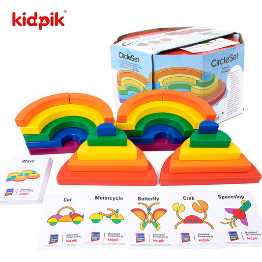 Colorful wood circle set