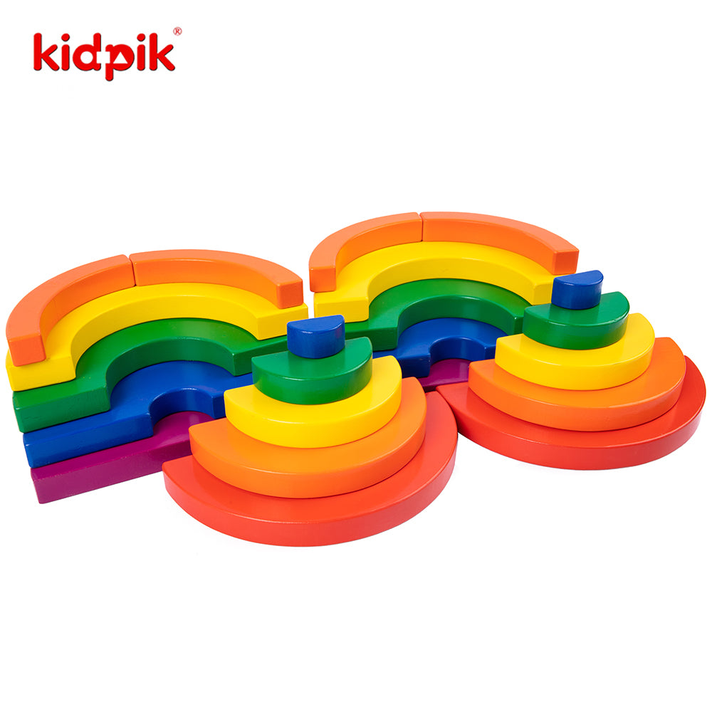 Colorful wood circle set