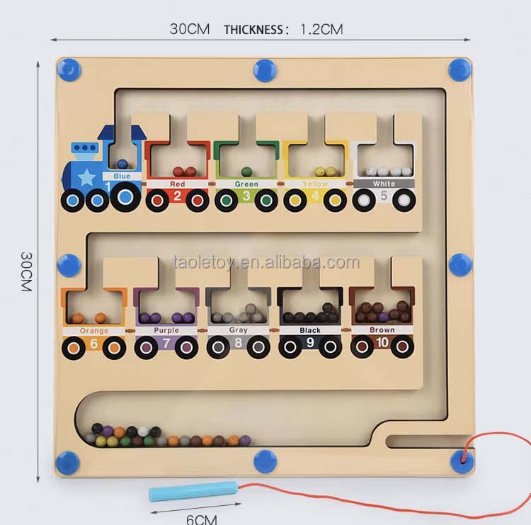 Magnetic Maze - wooden toy - color classification - numbering skills - A&Z Center