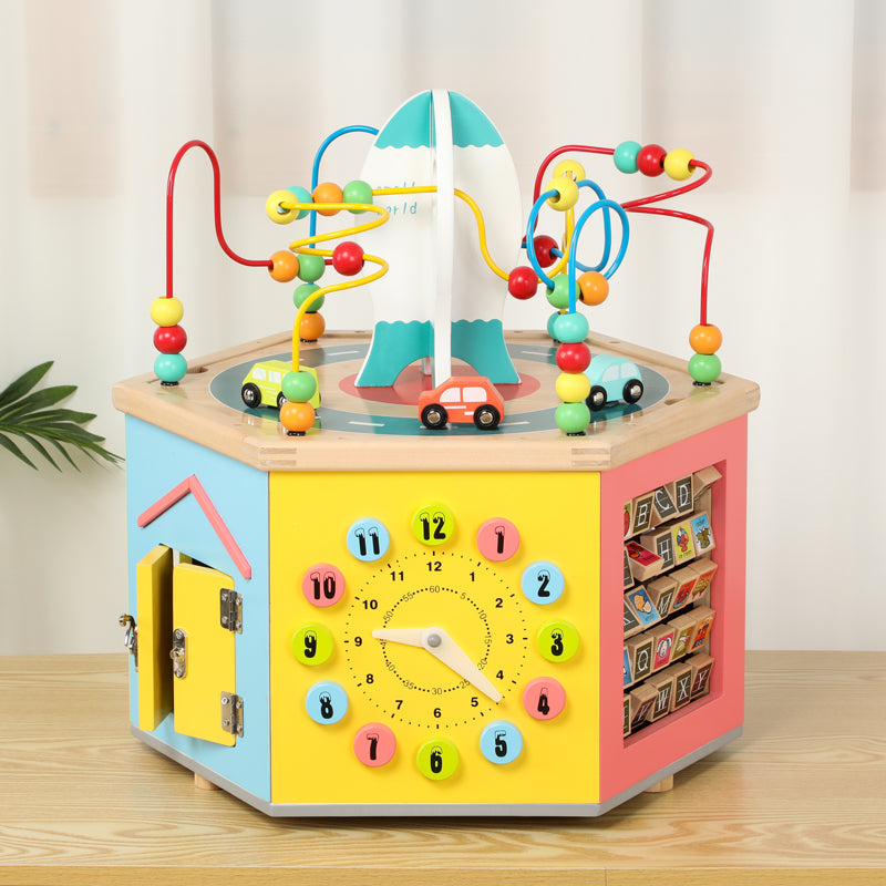 8-in-1 Multifunction Bead Maze Busy Box Kids Educational Toy Motor Skills Brain Development Playground Gift