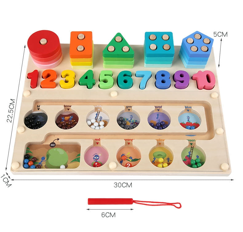 Magnetic maze with shapes