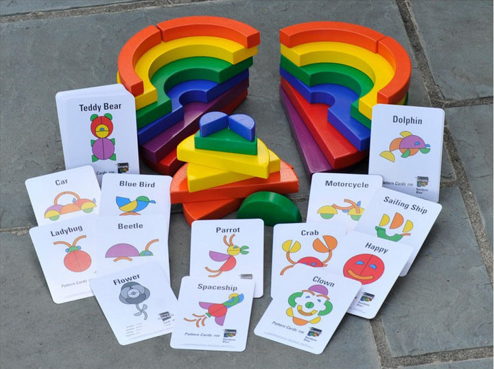 Colorful wood circle set