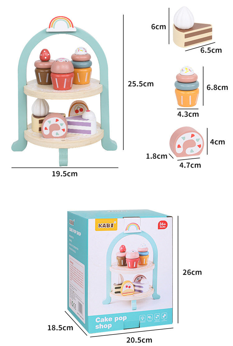 Cake breakfast set  wood 26X20.5X18.5 cm