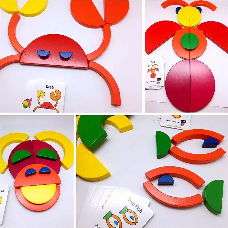 Colorful wood circle set