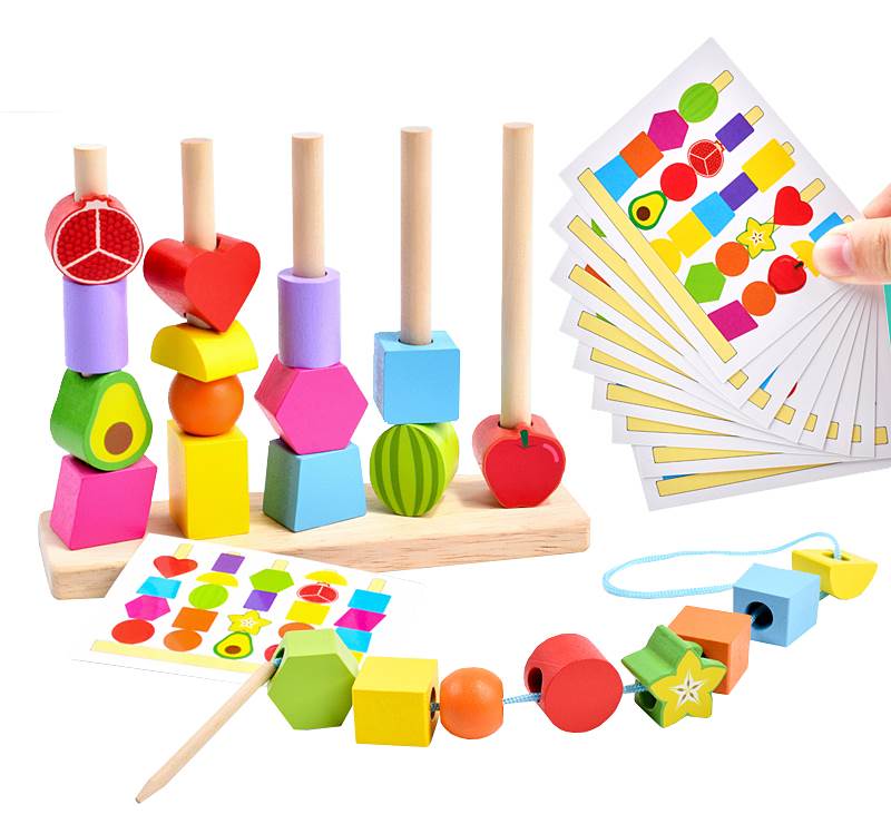 Wood Stick column with cards 18X14X5.5 cm