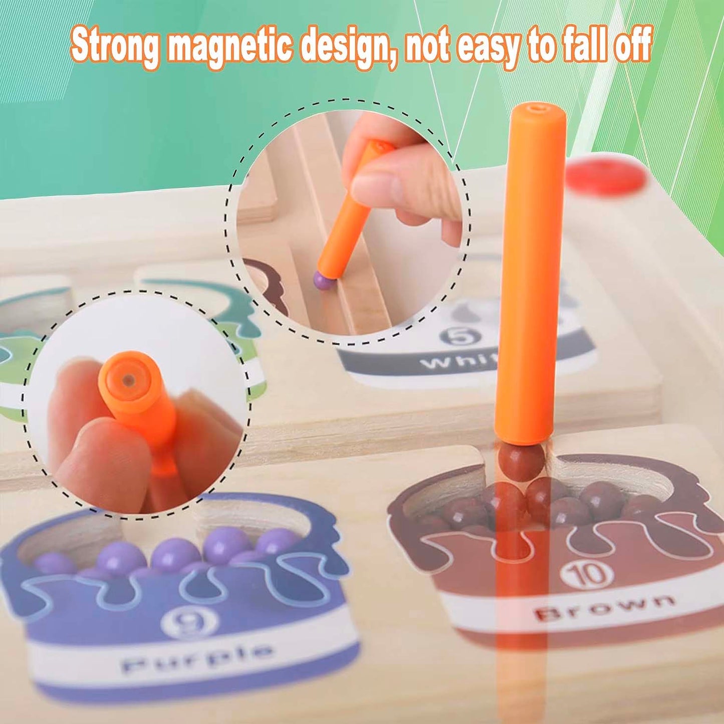 Magnetic Maze - wooden toy - color classification - numbering skills - A&Z Center
