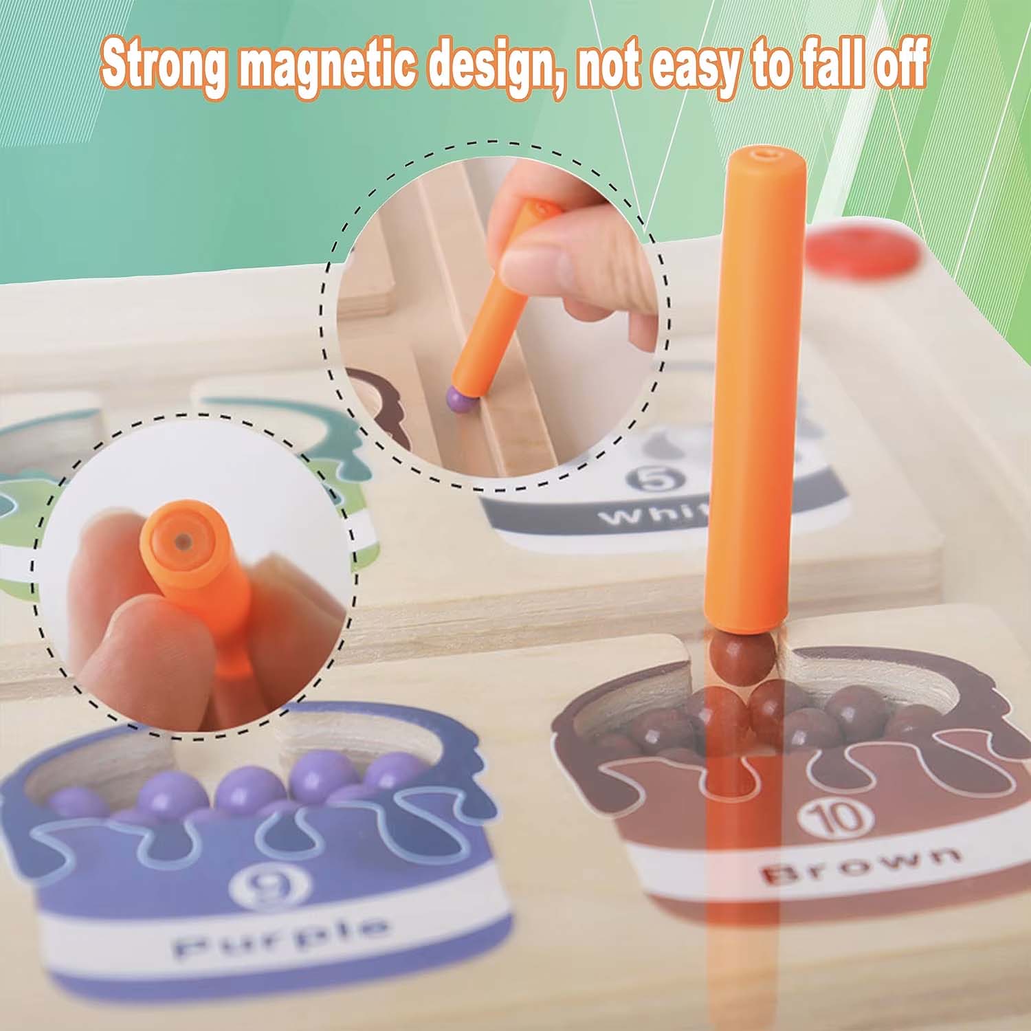 Magnetic Maze - wooden toy - color classification - numbering skills - A&Z Center