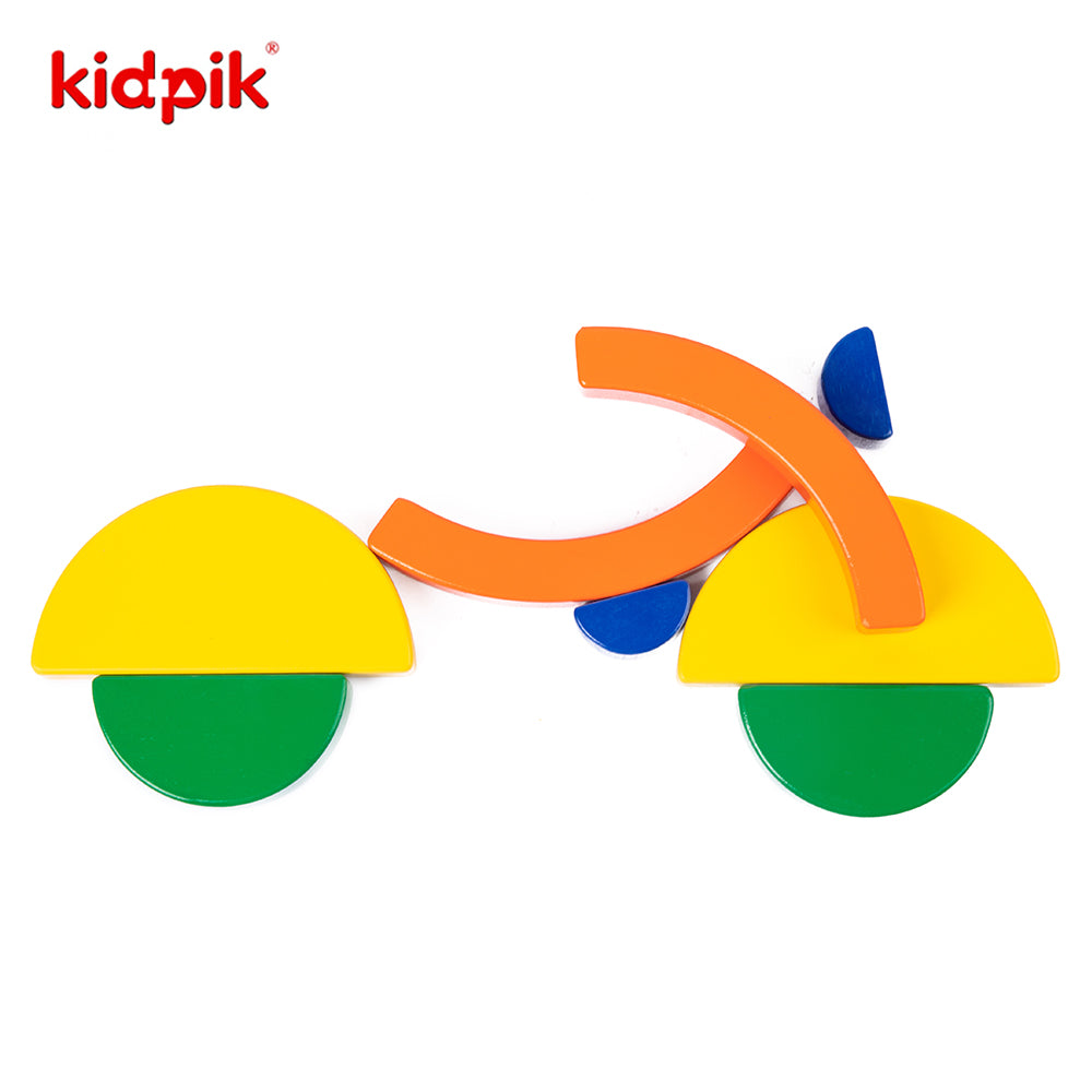 Colorful wood circle set