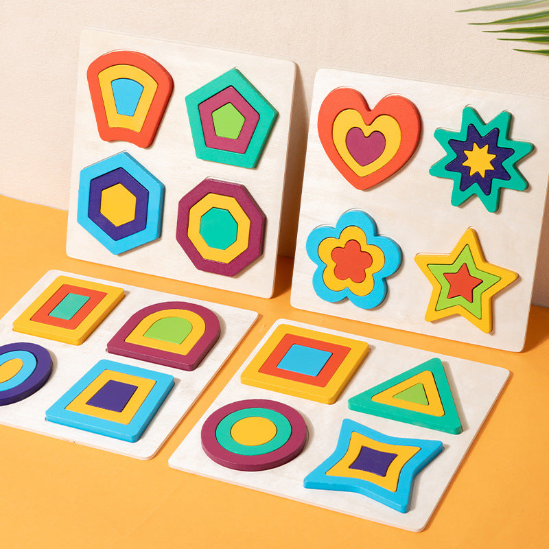 color and shape boards wood 24X24X1.5 cm