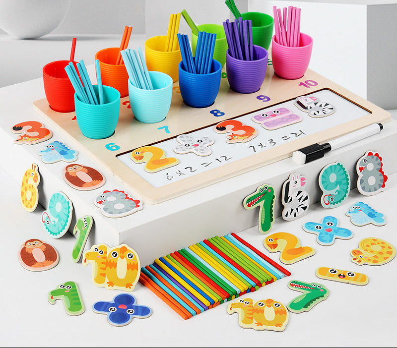 Sticks in cup teaching aids