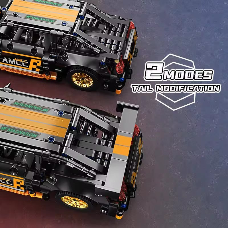 Racing Model Car DIY Building Blocks orange and black car 550 pieces