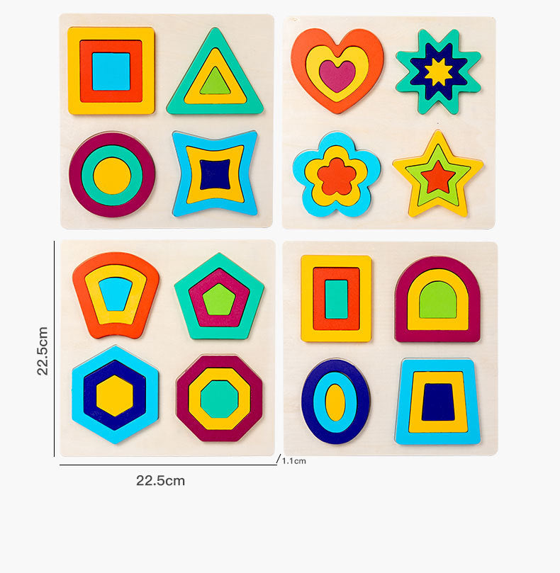 color and shape boards wood 24X24X1.5 cm