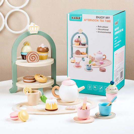 Cake breakfast set  wood 26X20.5X18.5 cm