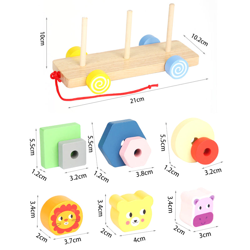Animals on slider -wood-Teaching aids