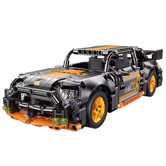 Racing Model Car DIY Building Blocks orange and black car 550 pieces