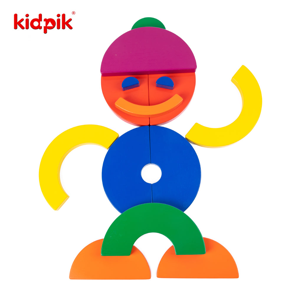Colorful wood circle set