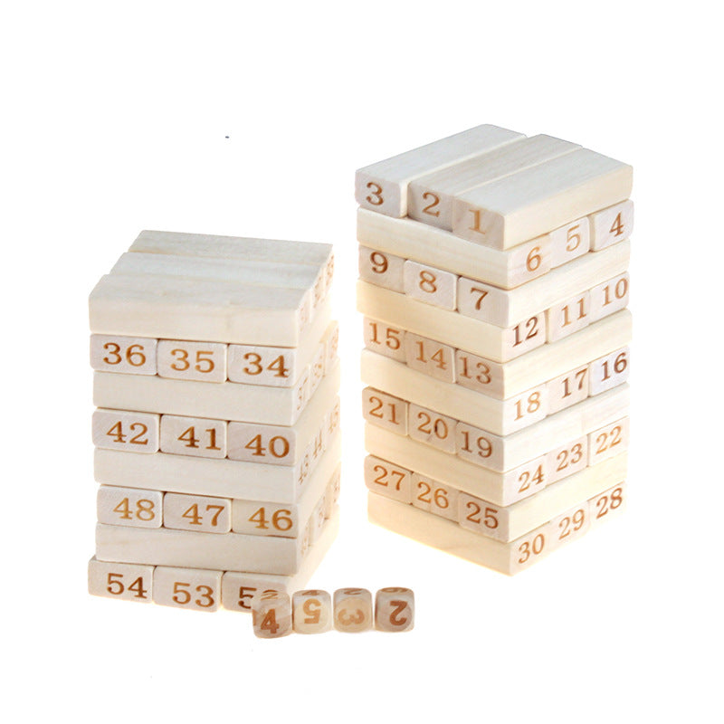 54Pcs Wooden Educational Tumbling Tower