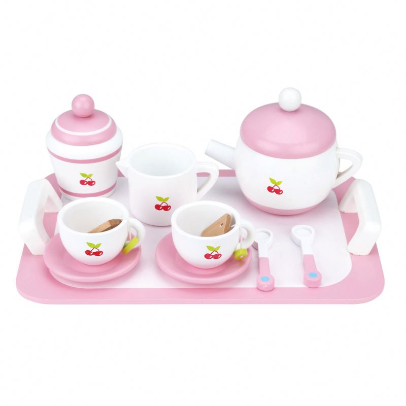Pink tea set wood Toy