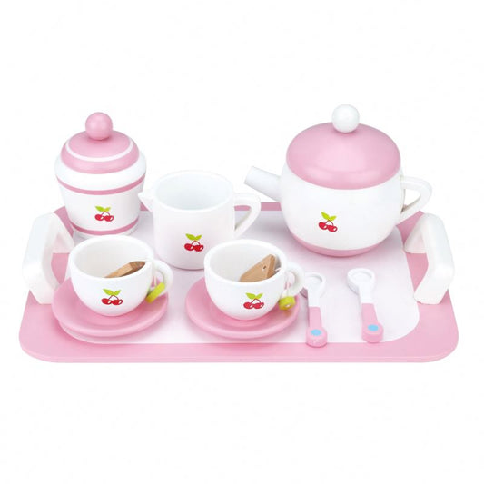 Pink tea set wood Toy