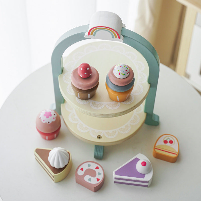 Cake breakfast set  wood 26X20.5X18.5 cm