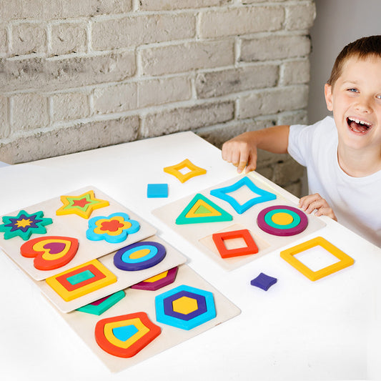 color and shape boards wood 24X24X1.5 cm