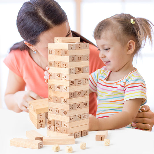 54Pcs Wooden Educational Tumbling Tower